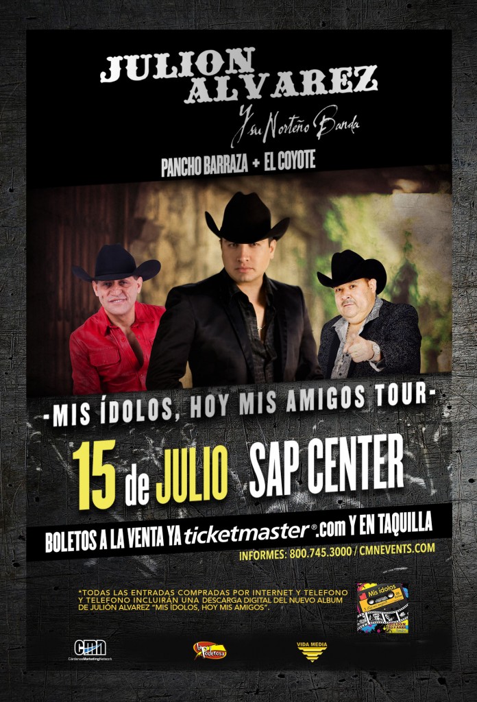 Julion Alvarez y sus artistas invitados flyer with logos