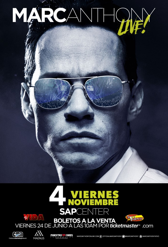 La preventa de boletos para este super concierto con Marc Anthony sera este Jueves 23 de Junio usando la clave :LIVE  .....No se lo pueden perder!