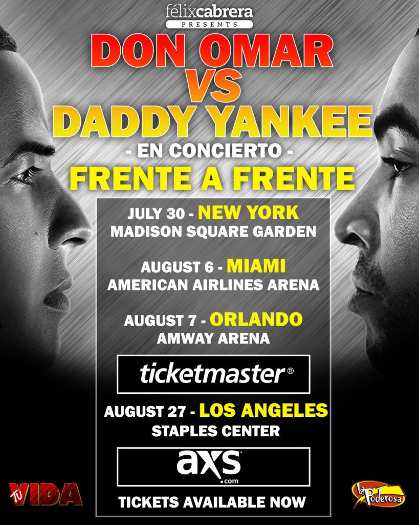 Llegan al Staple Center de Los Angeles dos Iconos del Reggaeton Daddy Yankee vs Don Omar. Los boletos a estan a la venta, comprenlos aqui antes de qu se terminen.