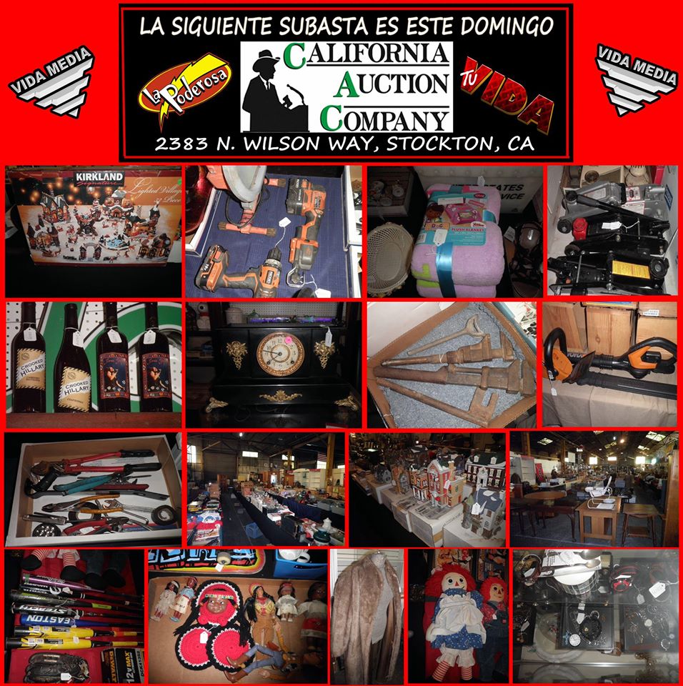 No se pierdan la siguiente subasta este Domingo 11 de Diciembre a las 11 de la mañana en California Auction Company en el 2383 N. Wilson Way en Stockton, California 95205.