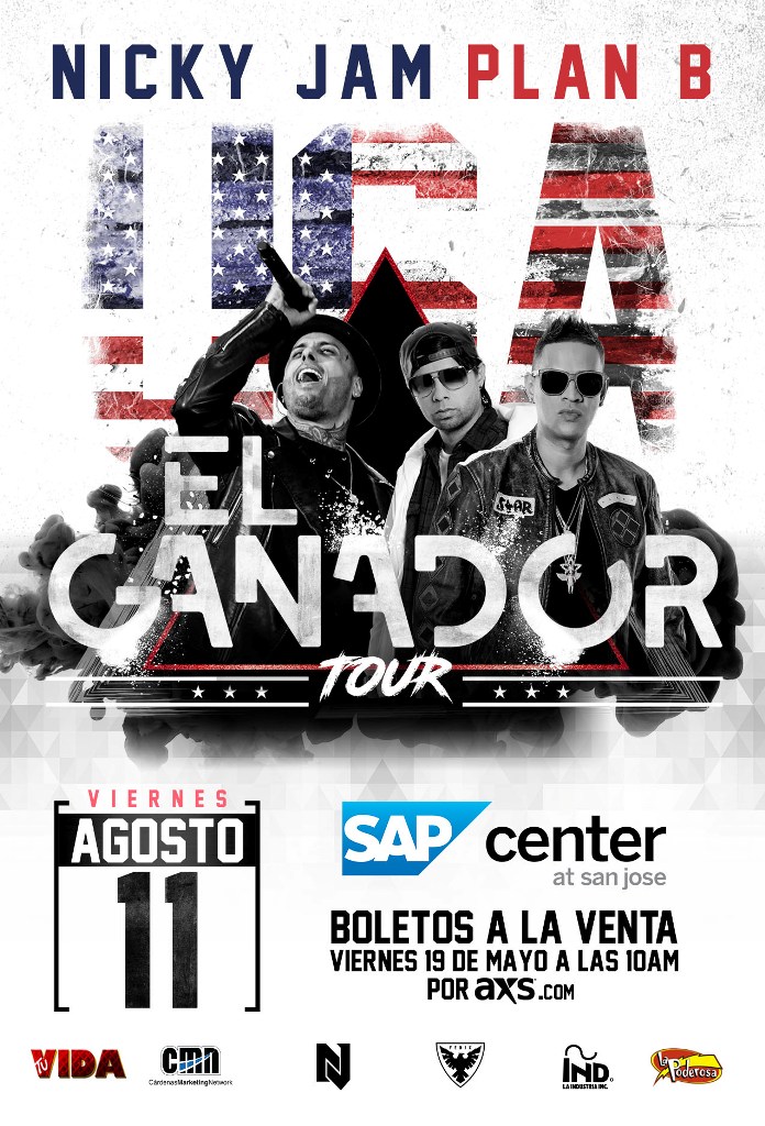 Llega por segunda vez al SAP Center de San Jose Nicky Jam El Ganador Tour 2017 acompañado don el gran duo Plan B. La Preventa de boletos dara comienzo este Jueves 18 de Mayo @ 10am usando la clave GANADOR. Recuerden ques un gran oportunidad de obtener los mejores asientos. No se esperen hasta el ultimo momento. Compren sus boletos aqui: http://bit.ly/PBNJ0811 